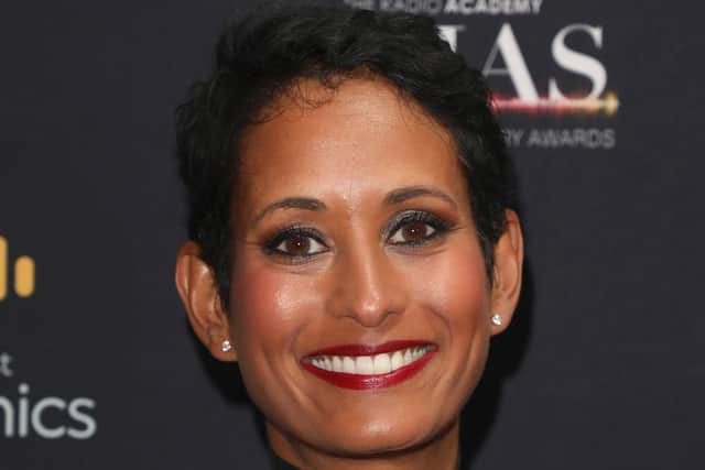 Naga Munchetty has been slammed by BBC breakfast viewers for making a mistake live on air about King Charles III. (Photo by Lia Toby/Getty Images)