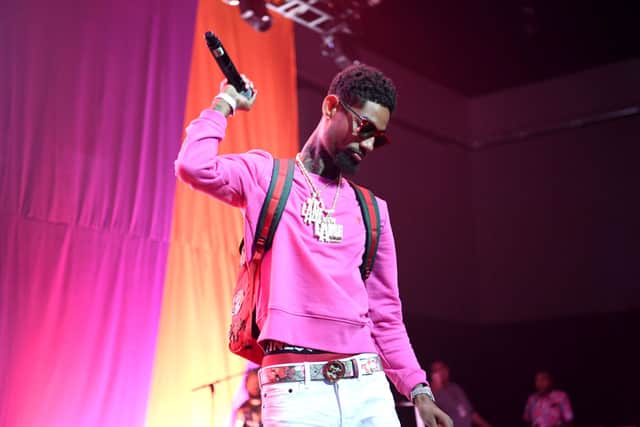PnB Rock performs onstage at the Main Stage Performances during the 2017 BET Experience at Los Angeles Convention Center on June 24, 2017 in Los Angeles, California.  (Photo by Paras Griffin/Getty Images for BET)