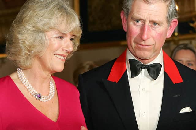 Prince Charles and Camilla Parker Bowles arrive for a party at Windsor Castle after announcing their engagement earlier 10 February, 2005 (Photo by JIM WATSON/AFP via Getty Images)