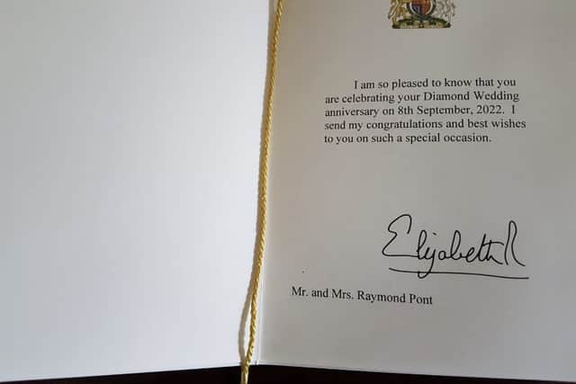 All couples who reach their diamond wedding anniversary receive a card of congratulations from the monarch (Photo: Ray Point / SWNS)