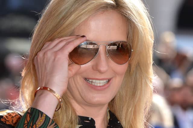 Penny Lancaster was called upon for police duties this week as the Queen’s coffin was flown into London. (Photo by Anthony Harvey/Getty Images)