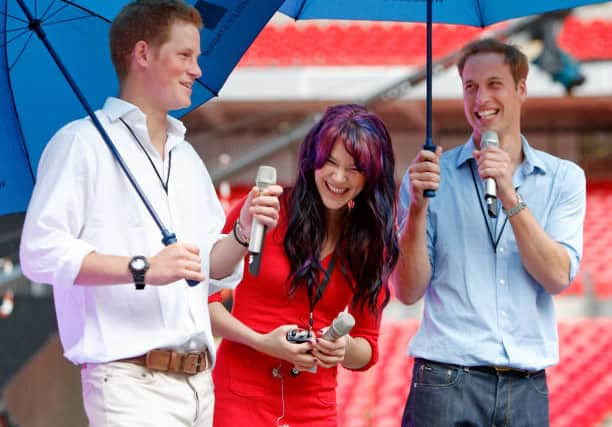 Joss with Princes William and Harry in 2007 for the Concert for Diana (Pic:Getty)