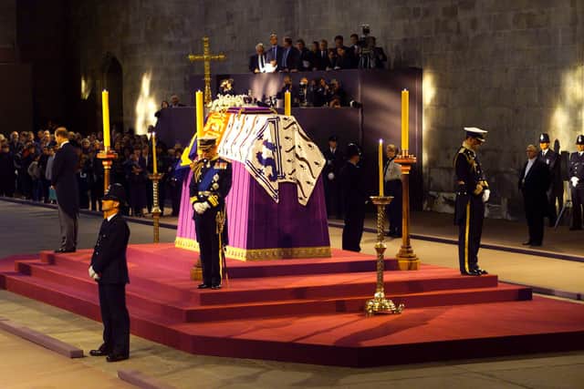 King Charles standing in vigil at the coffin of the Queen Mother in 2002 (Pic: Getty Images)