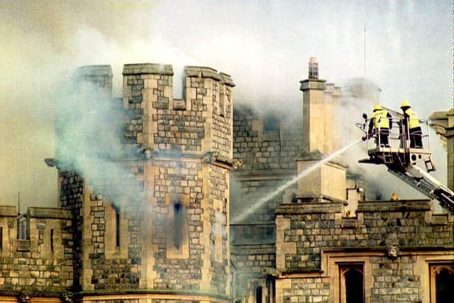 Firemen fight the huge blaze at Windsor Castle in November, 1992 (Pic: AFP via Getty Images)