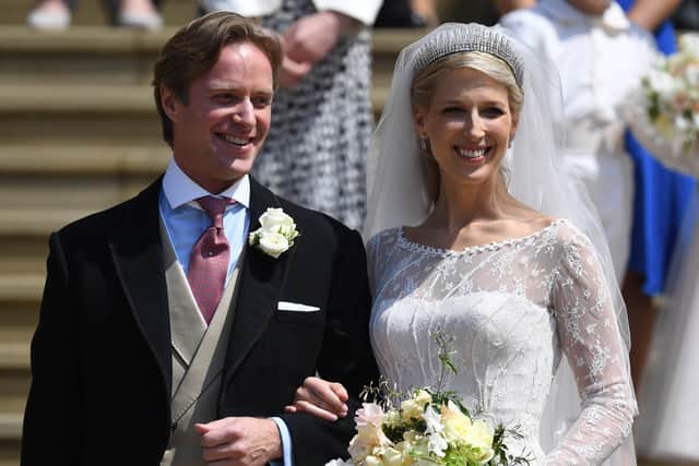 Lady Gabriella Windsor and Thomas Kingston after their wedding at St George’s Chapel, Windsor Castle on May 18, 2019. (Photo by Andrew Parsons - WPA Pool/Getty Images)