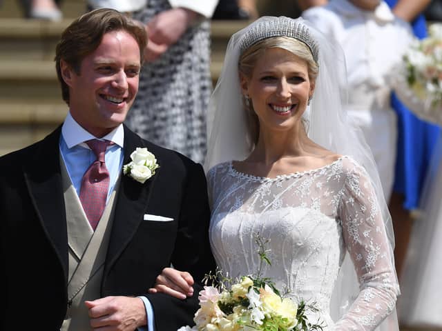 Lady Gabriella Windsor and Thomas Kingston after their wedding at St George’s Chapel, Windsor Castle on May 18, 2019. Picture: Andrew Parsons - WPA Pool/Getty Images