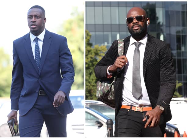 <p>Benjamin Mendy (left) and Louis Saha Matturie (right) are on trial accused of rape and sexual assault.</p>