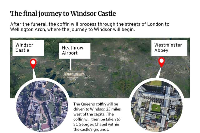 The Queen’s final journey from Westminster to Windsor.