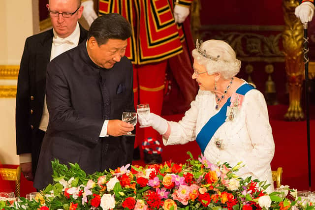 President of China Xi Jinping and Britain’s Queen Elizabeth II attend a state banquet at Buckingham Palace in 2015 (Photo: Dominic Lipinski - WPA Pool /Getty Images)