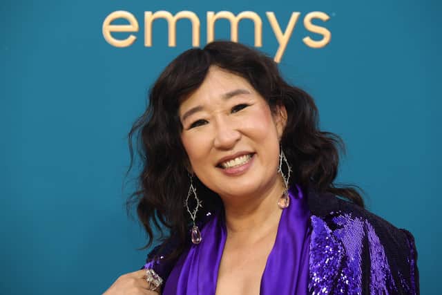 Actress Sandra Oh will be attending Queen Elizabeth II’s funeral as part of the Canadian delegation. (Photo by Momodu Mansaray/Getty Images)
