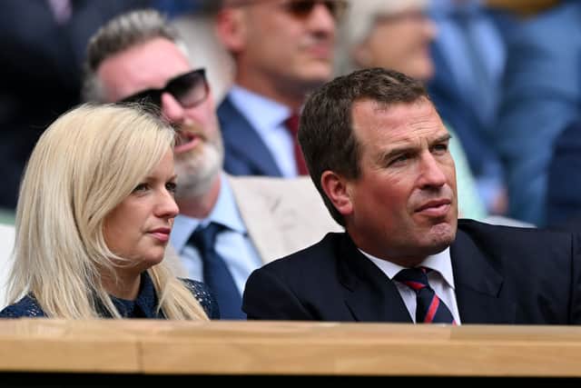 Peter Phillips and partner Lindsay Wallace in the Royal Box at Wimbledon 2022. (Photo by Shaun Botterill/Getty Images)