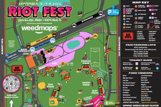 Riot Fest map for 2022. Picture: Riot Fest 