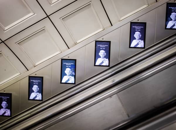 Memorial to the Queen at Liverpool Street tube station (Pic: Getty Images)