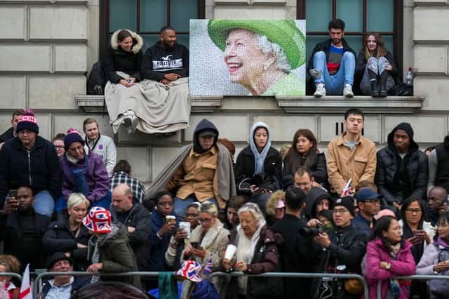 People gather ahead of the state funeral and burial of Queen Elizabeth II at Westminster Abbey (Pic: Getty Images)
