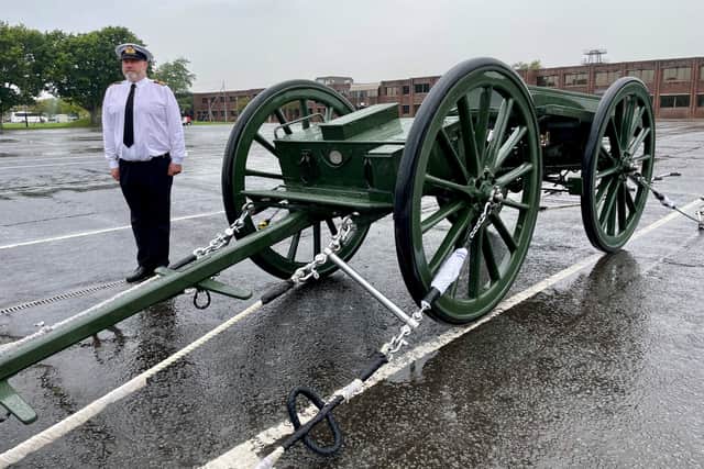 The state gun carriage is kept and maintained by the Royal Navy in Portsmouth (image: PA)