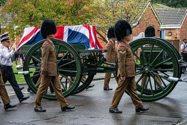 The Royal Navy has been training to use the state gun carriage in Hampshire (image: PA)