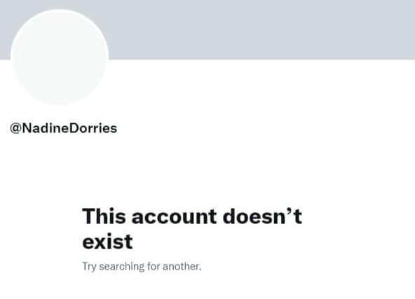 Nadine Dorries has deleted her Twitter account (Pic: Twitter)