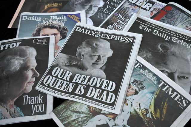 Newspapers have printed special editions to mark the Queen’s funeral (image: AFP/Getty Images)