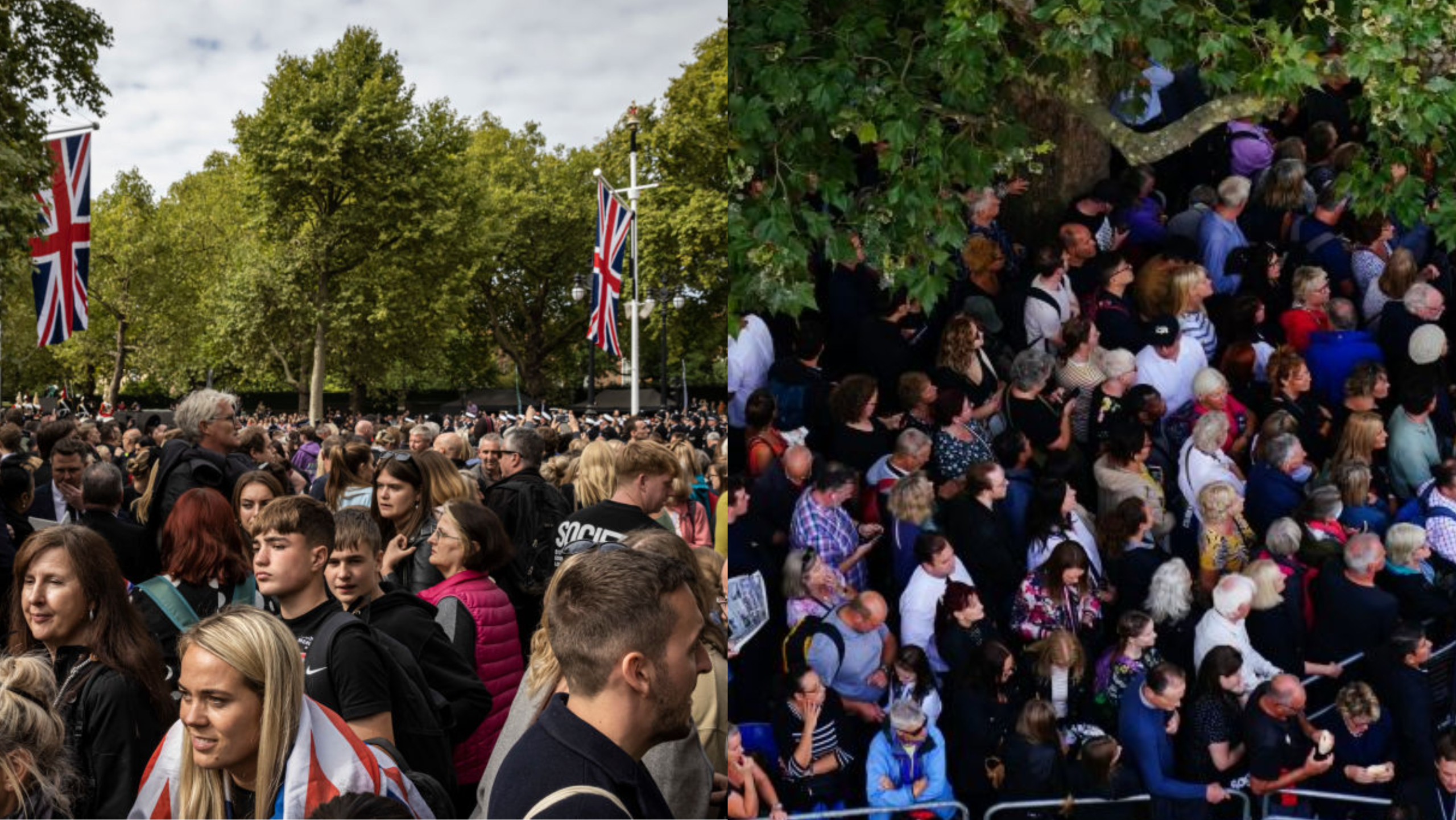 Queen’s funeral: emotional crowds of mourners gather in Hyde Park in London to witness ‘truly historic moment’