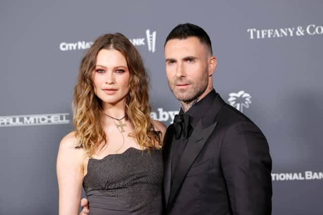 Behati Prinsloo and Adam Levine attend the Baby2Baby 10-Year Gala presented by Paul Mitchell on November 13, 2021 in West Hollywood, California. (Photo by Amy Sussman/Getty Images for Baby2Baby)