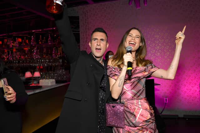 Adam Levine and Behati Prinsloo, host CALIROSA Tequila’s launch party at Ysabel in Los Angeles on November 18, 2021 in West Hollywood, California (Photo by Jon Kopaloff/Getty Images for Calirosa)