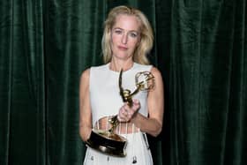 Gillian Anderson won the Outstanding Supporting Actress for a Drama Series award for The Crown at the 73rd Primetime Emmys. (Photo by Gareth Cattermole/Getty Images)