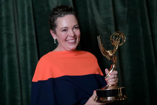 Olivia Colman won the Outstanding Lead Actress for a Drama Series award at the 73rd Primetime Emmys Celebration. (Photo by Gareth Cattermole/Getty Images)
