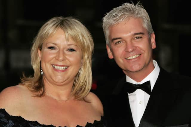 Phillip Schofield and Fern Britton at the ITV’s 50th Anniversary Royal Reception in October 2005. (Photo by Gareth Cattermole/Getty Images)