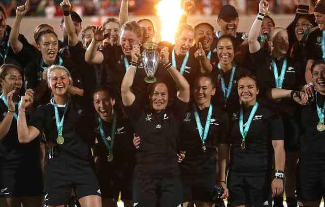 New Zealand celebrate their 2017 World Cup win 