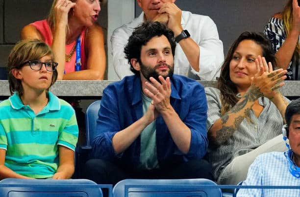 Penn Badgley with wife Domino Kirke at 2019 US Open (Pic:Getty)