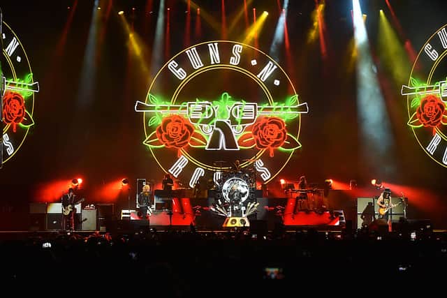 Guns N’ Roses perform onstage during day 2 of the 2016 Coachella Valley Music & Arts Festival Weekend 2 at the Empire Polo Club on April 23, 2016 in Indio, California.  (Photo by Kevin Winter/Getty Images for Coachella)