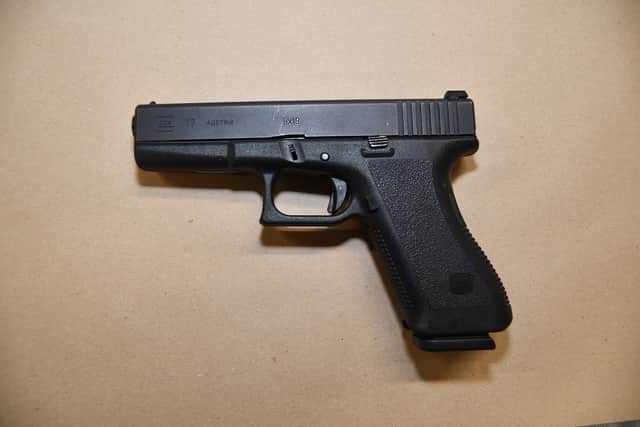 Photo issued by Merseyside Police of a Glock 9mm pistol. Investigators have identified two guns used in the shooting - a .38 revolver that killed Olivia, and a Glock 9mm pistol that has been used in three attacks in Merseyside over a two-and-a-half-year period. Credit: Merseyside Police