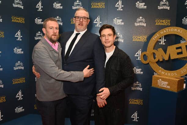 Alex Horne, Greg Davies and Ed Gamble at the Channel 4 Comedy Awards (Pic:Getty)
