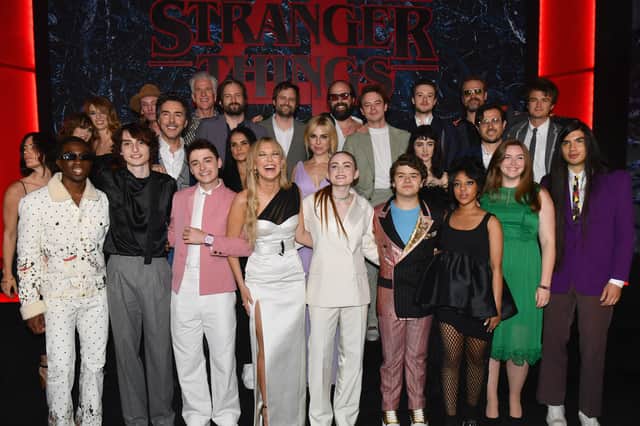 The cast of “Stranger Things” attends season 4 premiere at Netflix Brooklyn in New York City. (Photo by ANGELA WEISS/AFP via Getty Images)