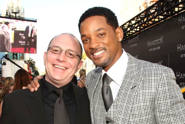 Akiva Goldsman and actor Will Smith arrive to the Premiere of Sony Pictures' 'Hancock" at Grauman's Chinese Theatre on June 30, 2008 in Hollywood, California.  (Photo by Alberto E. Rodriguez/Getty Images)
