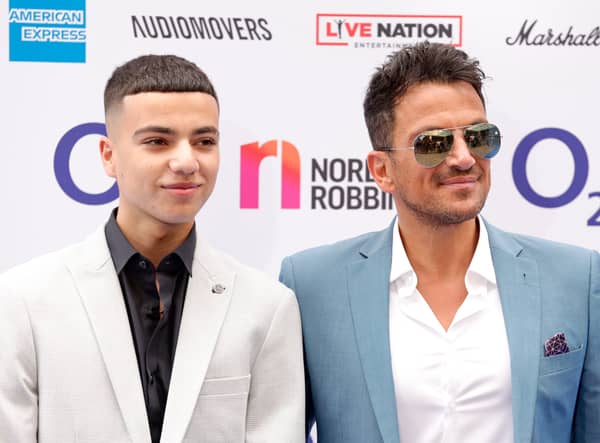 Junior Savva Andreas Andre and Peter Andre attend the Nordoff Robbins O2 Silver Clef Awards at The Grosvenor House Hotel on July 01, 2022 in London, England. (Photo by John Phillips/Getty Images)