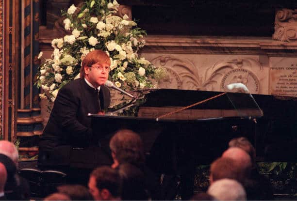 Elton John sang at Princess Diana’s funeral in 1997 (Pic:Getty)