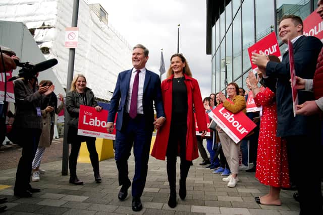Sir Keir Starmer and his wife Victoria arrive in Liverpool ahead of the start of the Labour Party Conference. Credit: PA