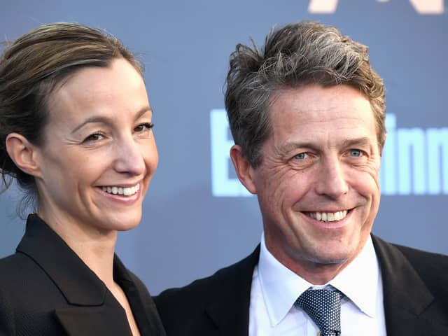 Actor Hugh Grant and his wife Anna Eberstein have donated £10,000 to help people amid the cost of living crisis. (Photo by Frazer Harrison/Getty Images)