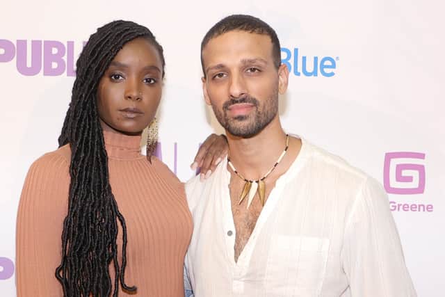  KiKi Layne and Ari'el Stachel attend the Public Theater's 2021 annual Gala at the Delacorte Theater in Central Park on September 20, 2021 in New York City. (Photo by Michael Loccisano/Getty Images)