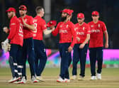 England celebrate the win after third T20 match in Karachi on 23 September 2022