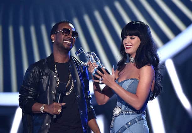 Katy Perry and Juicy J collaborated for the song Dark Horse (Pic:Getty)