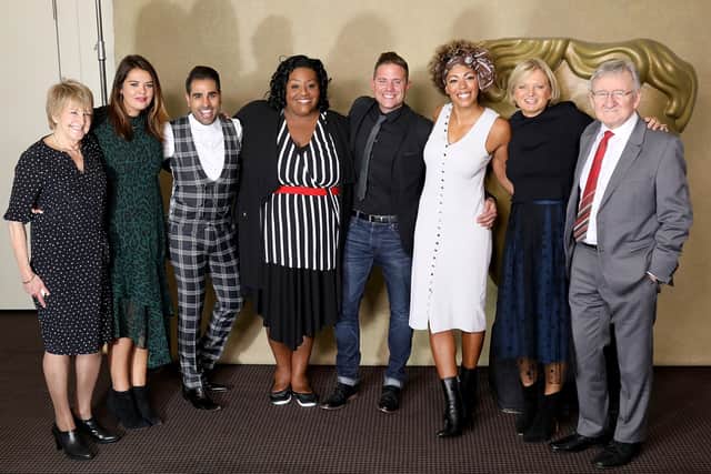 (L-R) Deidre Sanders, Bryony Blake, Dr Ranj Singh, Alison Hammond, Steve Wilson, Dr Zoe Williams, Alice Beer and  Dr Chris Steele attend a BAFTA tribute evening to long running TV show "This Morning" at BAFTA on October 1, 2018 in London, England.  (Photo by Tim P. Whitby/Tim P. Whitby/Getty Images)