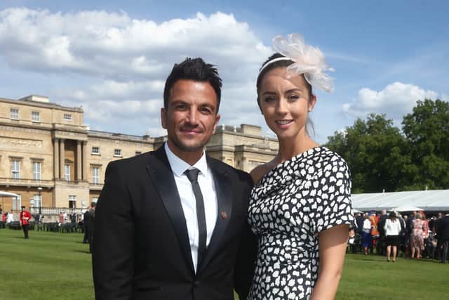 Peter Andre and his wife Emily Macdonagh during the annual Not Forgotten Association Garden Party at Buckingham Palace on May 23, 2016