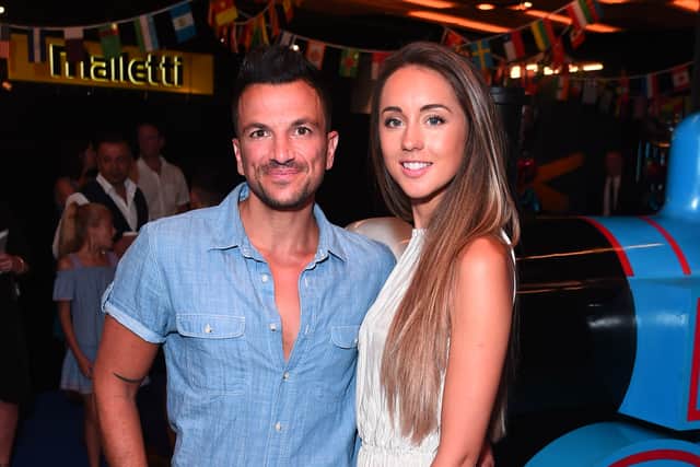 Peter Andre and Emily MacDonagh attend the 'Thomas The Tank Engine' Premiere at Vue West End on July 7, 2018