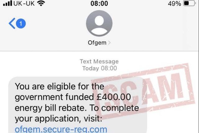 This is an example of the current fraudulent texts people have been receiving (Pic: submitted)