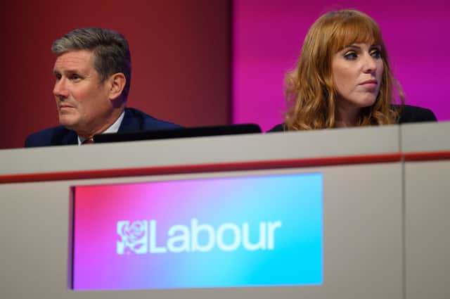 Deputy Leader Angela Rayner with Keir Starmer at last year’s annual party conference. Credit: Getty Images 
