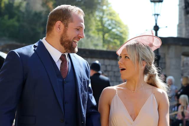 England rugby international James Haskell and Chloe Madeley. (Photo GARETH FULLER/AFP via Getty Images)