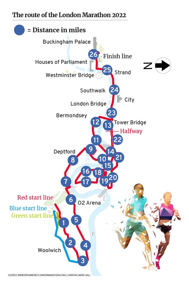 London Marathon route 2022. (Credit: Mark Hall / National World)