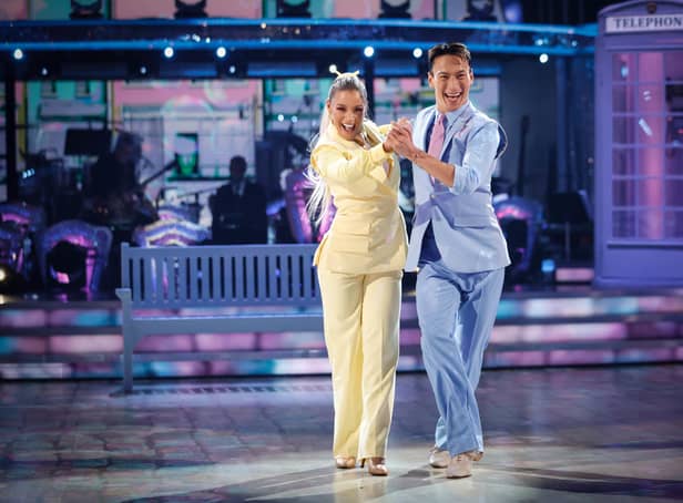 <p>Mollie Rainford and Carlos Gu during the live show of Strictly Come Dancing</p>